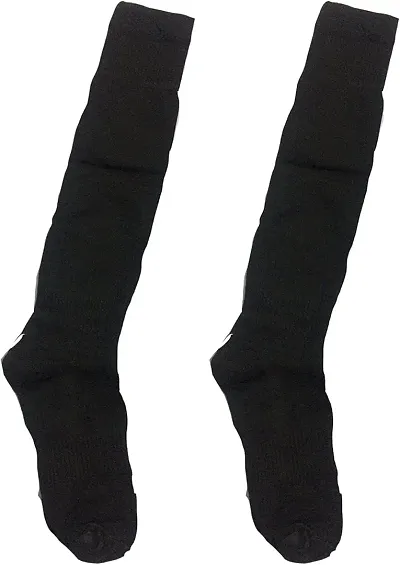 PS Pilot Cotton Lycra Triple Elastic Football Socks (Black)