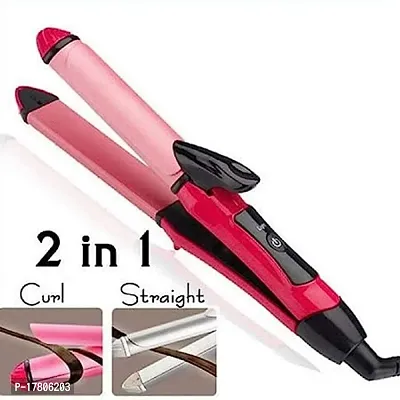 2 In 1 Hair Straightener And Curler Pink Straightenercurler For Women Men Hair Styling Staightners-thumb0