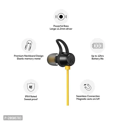 R3 Neckband Bluetooth Headset  (Yellow, In the Ear)-thumb4