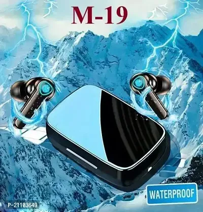 M19 wireless bluetooth and heaphones V5.1 Bluetooth earbuds BLUETOOTH WITH 2200MAH BATTERY CAPACITY UPTO 20 HOURS PLAYTIME-thumb2