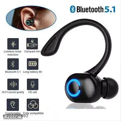 Super Mini Wireless Single Earbud (Black Color) Bluetooth Headset (Black, True Wireless)-thumb0