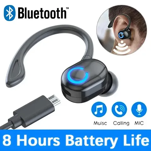 icall Super Mini Wireless Single Earbud with Extra Bass with Anti Dropping Ear Type Design 18 Hrs Play Music Time Bluetooth Headset (True Wireless)