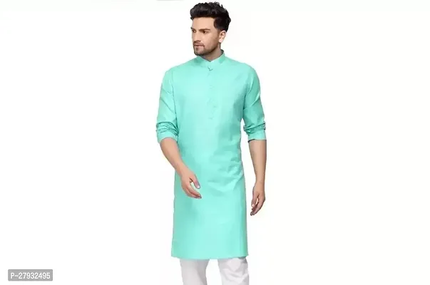 Classic Cotton Blend Solid Straight Kurta-thumb0