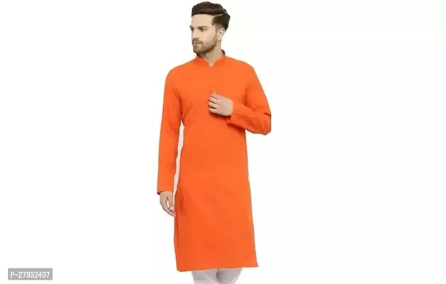 Classic Cotton Blend Solid Straight Kurta-thumb0