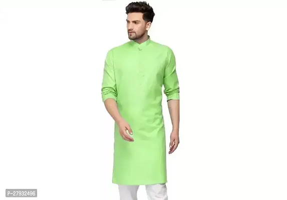 Classic Cotton Blend Solid Straight Kurta-thumb0