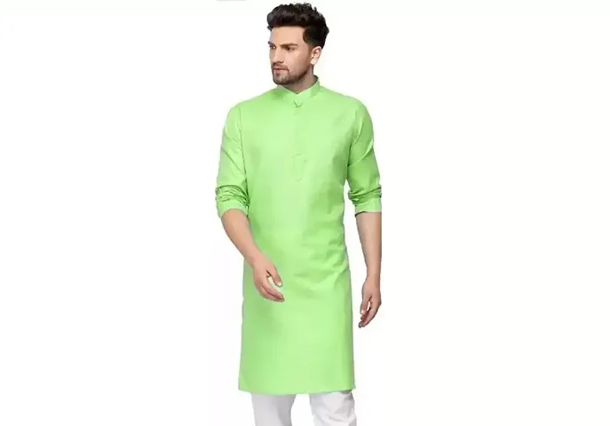 Stylish Fancy Blend Straight Kurta For Men