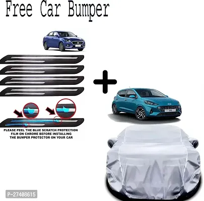 Designer Car Cover For Hyundai I10, Santro Xing, Spark, Eon D Lite, Santro, Alto 800 (Silver)-thumb0