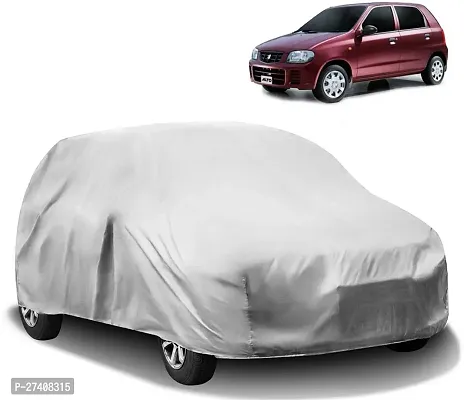 Designer Car Cover For Maruti Alto (Without Mirror Pockets) (Silver)-thumb0