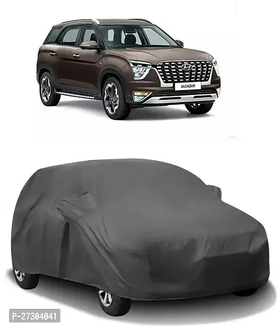 Hms Car Cover For Hyundai Alcazar (With Mirror Pockets) (Grey)-thumb0