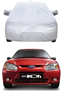 Designer Car Cover With Mirror Pockets For Ford Ikon -Silver, For 2014, 2015, 2016, 2017 Models-thumb1