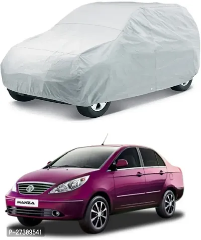 Designer Car Cover Without Mirror Pockets For Tata Manza-Silver