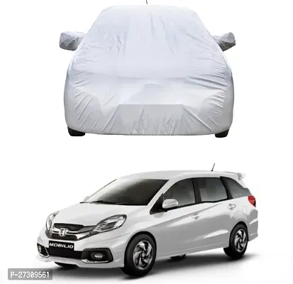 Designer Car Cover With Mirror Pockets For Honda Mobilio -Silver-thumb2