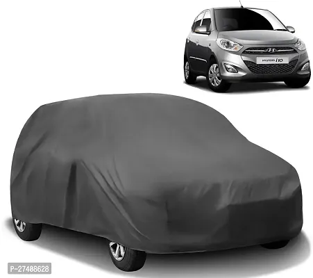 Designer Car Cover For Hyundai I10 (Without Mirror Pockets) (Grey)