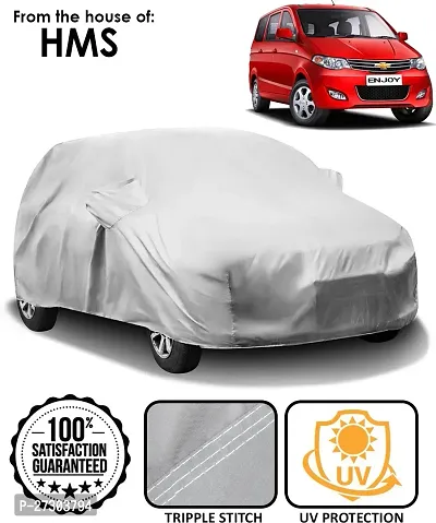 Hms Car Cover For Chevrolet Enjoy (With Mirror Pockets) (Silver)-thumb0