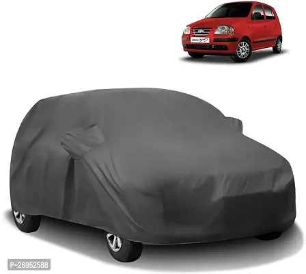 Autoretail Car Cover For Hyundai Santro Xing (With Mirror Pockets) (Grey)-thumb0