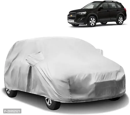 Autoretail Car Cover For Chevrolet Captiva (With Mirror Pockets) (Silver)-thumb0