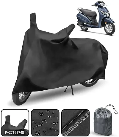 Designer Waterproof Two Wheeler Cover For Honda-Activa 125, Black