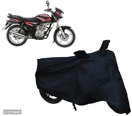 Designer Two Wheeler Cover For Bajaj (Discover 125 Dts-I, Black)-thumb0