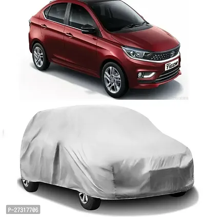 Stylish Car Cover For Tata Tigor Without Mirror Pockets Silver