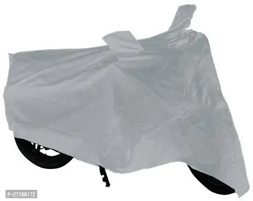 Water Repellent Two Wheeler Bike Cover for Yamaha Alpha Silver-thumb0