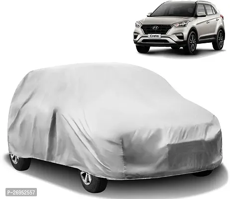 Autoretail Car Cover For Hyundai Creta (Without Mirror Pockets) (Silver)-thumb0