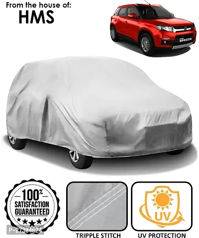 Hms Car Cover For Maruti Suzuki Vitara Brezza (Without Mirror Pockets) (Silver)