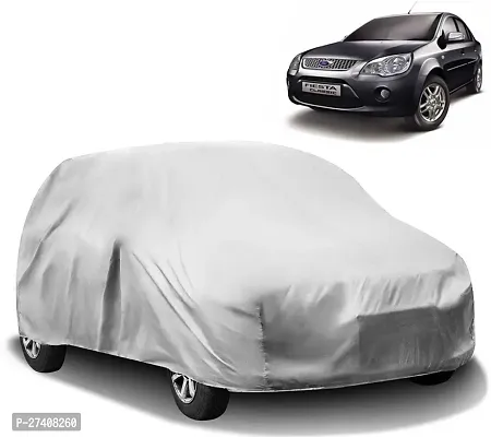 Designer Car Cover For Ford Fiesta (Without Mirror Pockets) (Silver)-thumb0