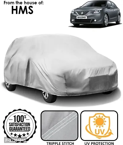 Hms Car Cover For Maruti Suzuki Baleno (Without Mirror Pockets) (Silver)-thumb2