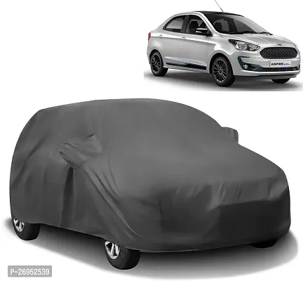 Autoretail Car Cover For Ford Figo Aspire (With Mirror Pockets) (Grey)-thumb0