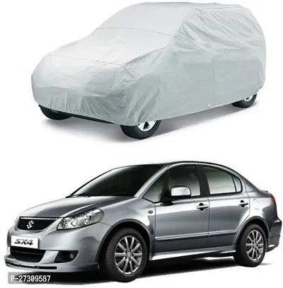 Designer Car Cover Without Mirror Pockets For Maruti Suzuki SX4-Silver-thumb0