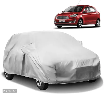 Autoretail Car Cover For Ford Figo (With Mirror Pockets) (Silver)-thumb0