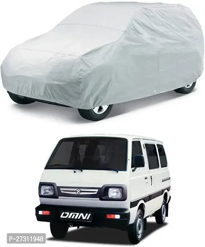 Stylish Car Cover For Maruti Suzuki Omni - Without Mirror Pockets - Silver, For 2014, 2015, 2016, 2017 Models-thumb0