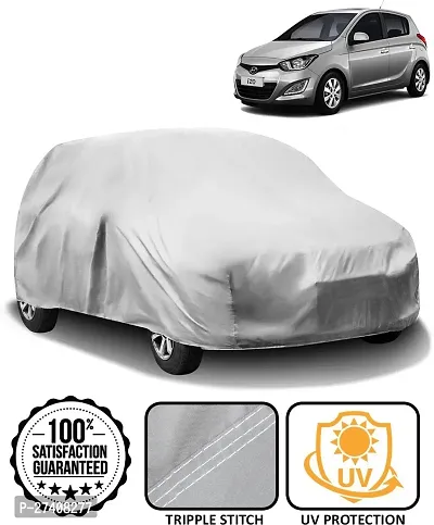 Designer Car Cover For Hyundai I20 (Without Mirror Pockets) (Silver)-thumb0