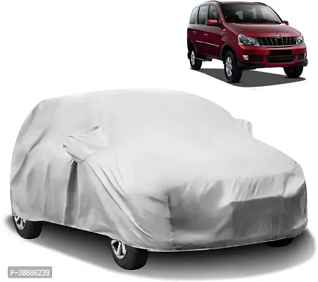 Stylish Car Cover For Mahindra Xylo With Mirror Pockets Silver-thumb0