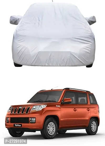 Classic Car Cover For Mahindra Tuv300 ,With Mirror Pockets ,Silver