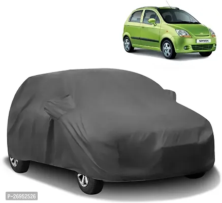 Autoretail Car Cover For Chevrolet Spark (With Mirror Pockets) (Grey)