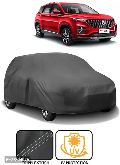 Hms Car Cover For Mg Hector Plus (Without Mirror Pockets) (Grey)-thumb0