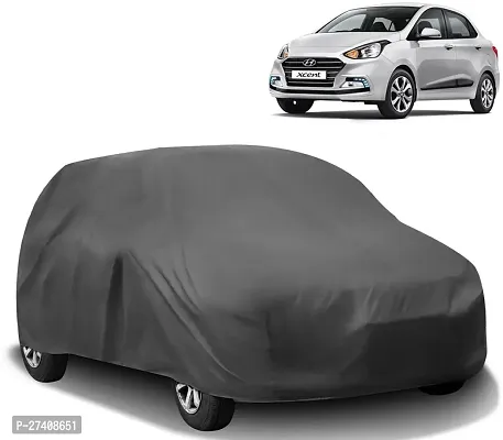 Designer Car Cover For Hyundai Xcent (Without Mirror Pockets) (Grey)