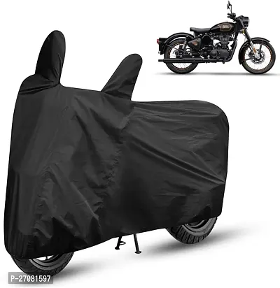 Autoretail Waterproof Two Wheeler Cover For Royal Enfield (Classic 500, Black)-thumb0