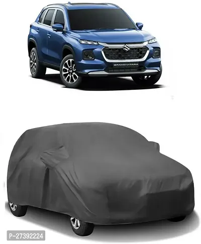 Hms Car Cover For Maruti Suzuki Grand Vitara (With Mirror Pockets) (Grey)-thumb0