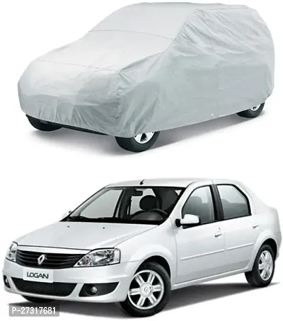 Stylish Car Cover For Mahindra Logan Without Mirror Pockets Silver, For 2015, 2016, 2017, 2018 Models-thumb0