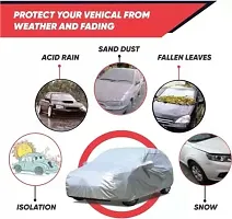 Stylish Car Cover For Maruti Suzuki Swift - With Mirror Pockets - Silver-thumb1