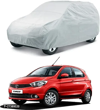 Designer Car Cover Without Mirror Pockets For Tata Tiago-Silver-thumb0