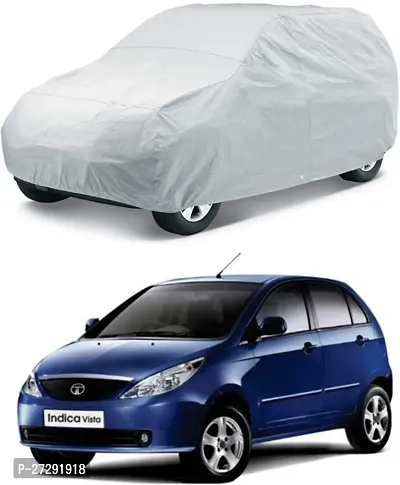 Classic Car Cover For Tata Indica Vista ,Without Mirror Pockets ,Silver-thumb0