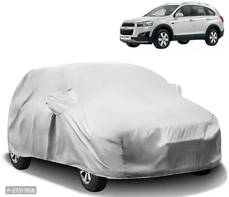 Stylish Car Cover For Chevrolet Captiva With Mirror Pockets Silver