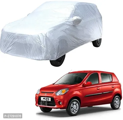 Classic Car Cover For Maruti Suzuki Alto 800 ,With Mirror Pockets ,Silver-thumb0