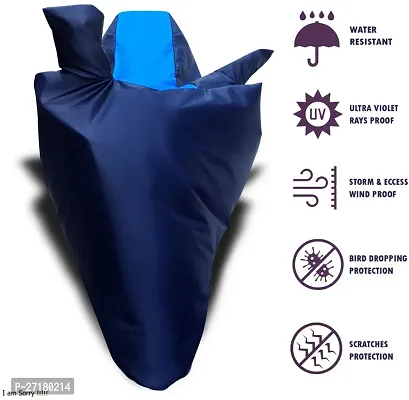 Water Repellent Two Wheeler Cover for Aprilia SR 150 Blue-thumb3