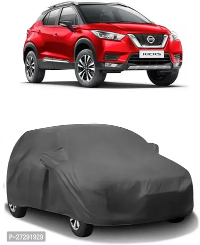 Classic Car Cover For Nissan Kicks ,With Mirror Pockets ,Grey-thumb0