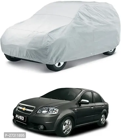 Stylish Car Cover For Chevrolet Aveo - Without Mirror Pockets - Silver, For 2008, 2009, 2006, 2007, 2013, 2005, 2014, 2015, 2012, 2011, 2010, 2016, 2017 Models