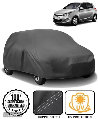 Designer Car Cover For Hyundai I20 (Without Mirror Pockets) (Grey)